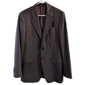 Prada Milano 100% Virgin Wool Men’s Double Breasted Blazer Charcoal 50R Italy
